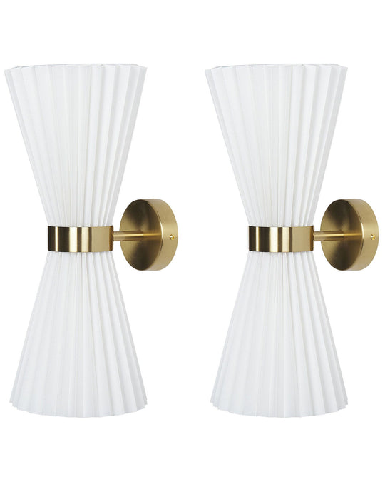 Set van 2 Wandlampen | Katoen | Wit