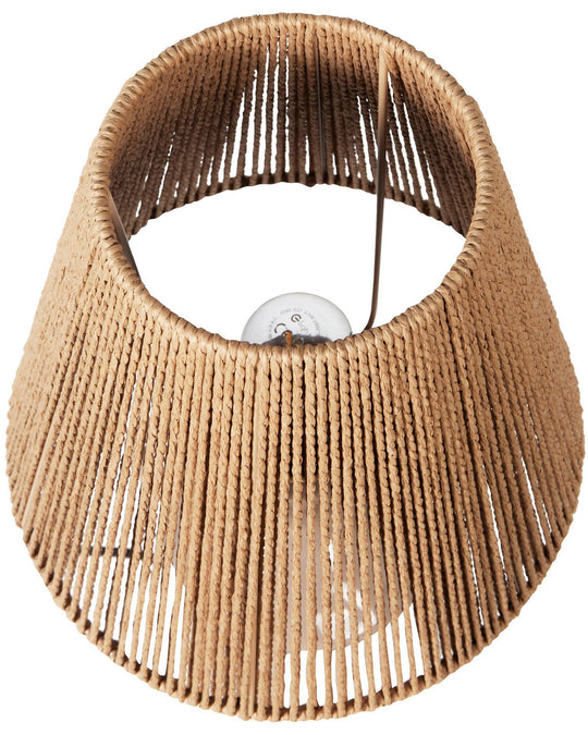 Tafellamp | Keramische Lamp met Rieten Kap
